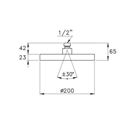 Stella Docce 316A-200 Верхний душ Ø200 мм., цвет хром