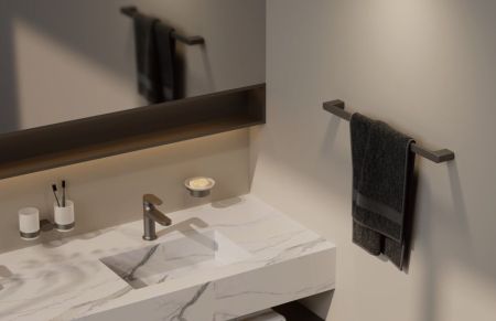 Полотенцедержатель BELZ B90701, оружейная сталь