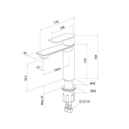 Смеситель для умывальника Milardo Maze чёрный матовый (MAZBL00M01), артикул MAZBL00M01