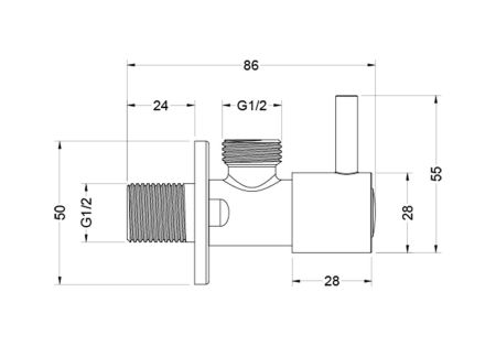Угловой переходник AQUATEK AQ2451CR, артикул AQ2451CR