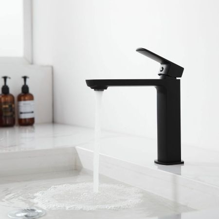 Смеситель для раковины Next VBF-1N1MB однорычажный, черный, артикул VBF-1N1MB