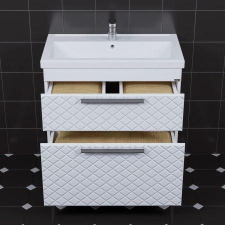 Тумба для умыв. "Калипсо-80" NEW 2 ящ. напол. (Ум. Фосетр 80)