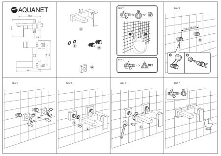 Смеситель для ванны с душем Aquanet Blanco AF420-20W