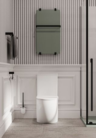 Полотенцесушитель электрический Allen Brau Infinity 80x44 с рейлингом и креплением, черный браш, артикул 00305018