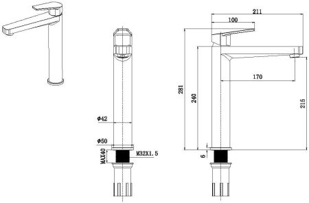 Смеситель для раковины Allen Brau Eclipse 5.E1002-31 (с донным клапаном) черный матовый, артикул 5.E1002-31
