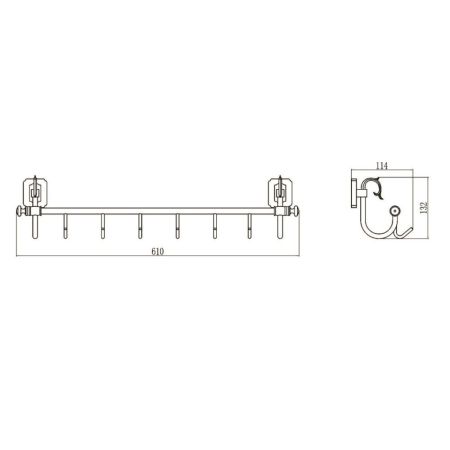 Планка с крючками Savol S-006476, бронза, артикул S-006476