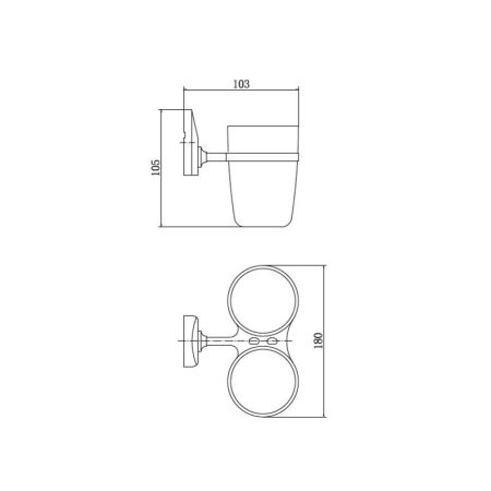 Стакан двойной для ванной комнаты FASHUN A1608, хром