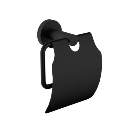 Держатель X-ROUND туалетной бумаги с крышкой, черный, Sapho, артикул XB730