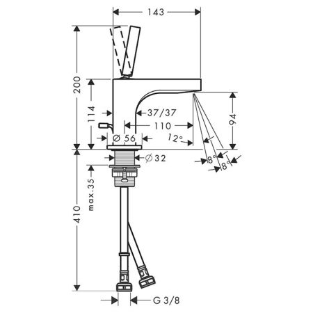AX Citterio Смеситель для раковины , цвет шлифованная медь, артикул 39035950