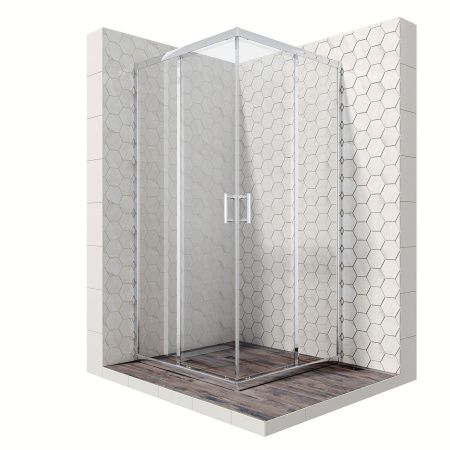 Душевой уголок Ambassador Kingston 14011102-ST13, квадратный, линейный трап, 90х90