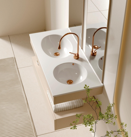 Раковина Double SELLA (805х460х180) двойная накладная Cerutti SPA