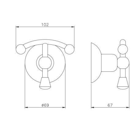 Nicolazzi Cristallo Di Rocca Крючок настенный с камнем Cristallo di Rocca, цвет: хром, артикул 1481CR09C