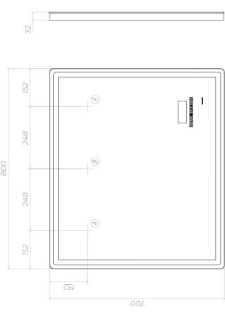 Зеркало VIGO Geometry Media z.GEO.80.Media, 80 см, артикул z.GEO.80.Media