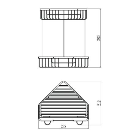 Полка угловая Savol S-002832-2, хром, артикул S-002832-2