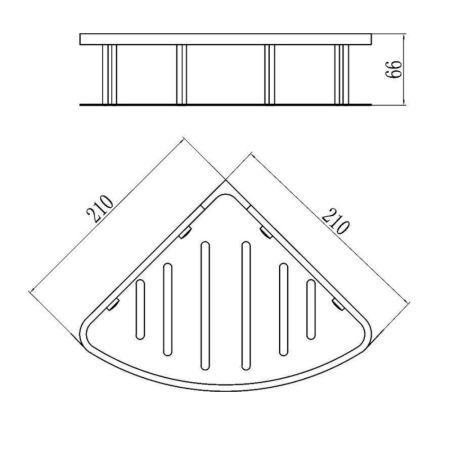 Полка угловая Savol S-002677, хром, артикул S-002677