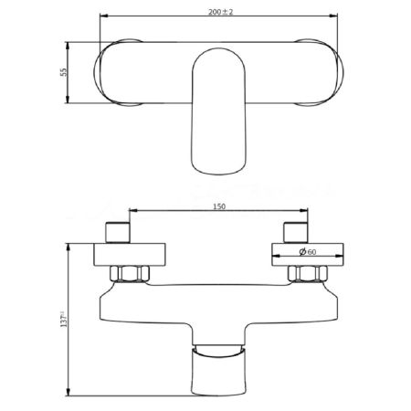 Смеситель для душа Savol SK-H7403, хром