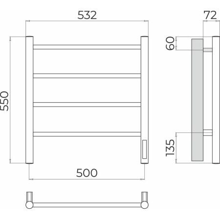 Полотенцесушитель электрический Terminus Аврора П4 50х55, артикул 4670078544391