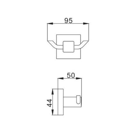Крючок для ванной комнаты двойной D-Lin D282222, черный