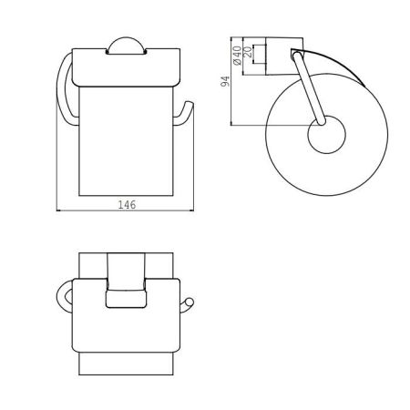 EMCO Rondo2 Держатель т/б с крышкой, цвет хром