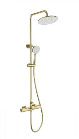 Душевая система с термостатом WONZON & WOGHAND Plate, Брашированное золото (WW-C3017-A-BG), артикул WW-C3017-A-BG