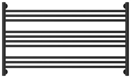 Полотенцесушитель, Сунержа, Богема L, водяной, ширина, мм-1100, глубина, мм-76, высота, мм-600, подключение-диагональное/нижнее/вертикальное, мощность, Вт-526, материал-нержавеющая сталь, цвет-чёрный матовый