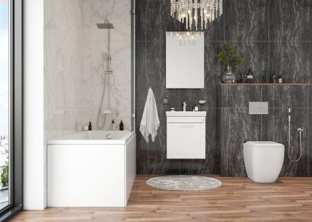 Шкаф-зеркало Onika Венеция 42 белый, универсальный