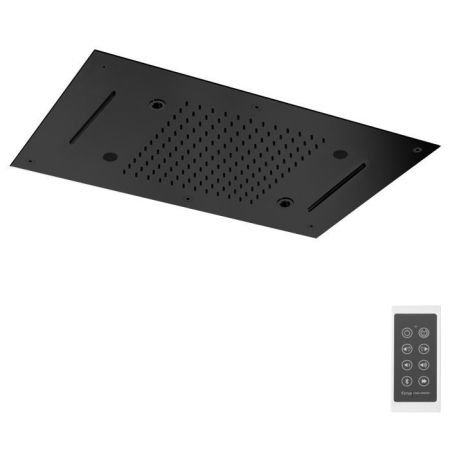 Fima Carlo Frattini Soffioni Верхний душ 70х40см., потолочный, Harmonia c LED подсветкой для хромотерапии, цвет: чёрный матовый, артикул F2904NS