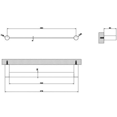 GESSI 316 Полотенцедержатель, 45 см, цвет: Black XL, артикул 54800#299