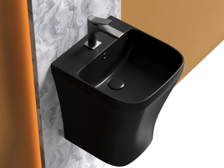 Раковина моноблок подвесная Дион (Dion) 365x406x447, цвет черный матовый, арт. CN6067MB, артикул CN6067MB