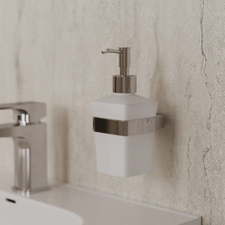 Дозатор для жидкого мыла Allen Brau Infinity 6.21006-31 белый/черный матовый, артикул 6.21006-31