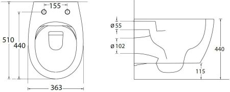 Чаша подвесного унитаза Allen Brau Fantasy 4.11004.IV айвори, артикул 4.11004.IV
