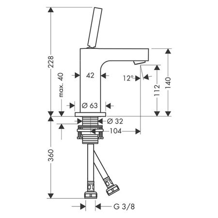 AX Citterio Смеситель для раковины , цвет шлифованное золото, артикул 39018250