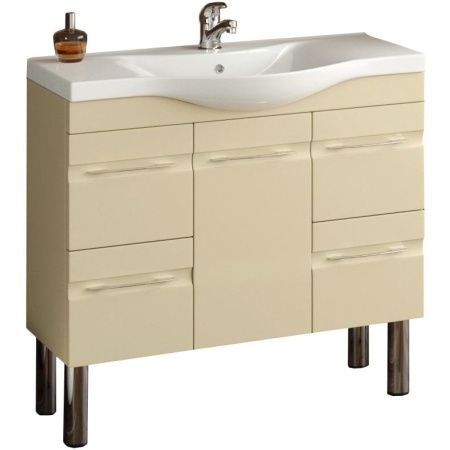 Тумба с раковиной SanVit Прима 90 kprim090 в цвете Ral витые ручки Желтый глянец Тумба с раковиной SanVit Прима 90 kprim090 в цвете Ral витые ручки Желтый глянец