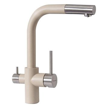 Смеситель для кухни с выдвижным изливом и подключением фильтра Florentina КРИСТАЛЛ 333.32H.2123.104, бежевый
