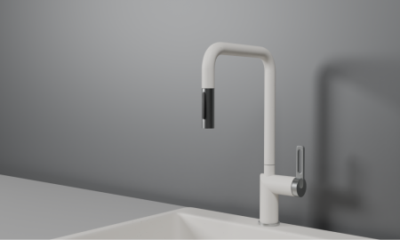 Смеситель для кухни GRANULA с выдвижным изливом (8173, АРКТИК (БЕЛЫЙ)), артикул 8173, АРКТИК (БЕЛЫЙ)