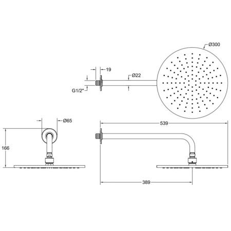 GESSI INCISO Душевая головка настенная, шарнирная на 1/2”,  Ø300мм, цвет: nero XL GESSI INCISO Душевая головка настенная, шарнирная на 1/2”,  Ø300мм, цвет: nero XL
