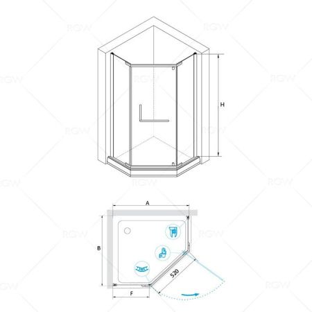 Душевой уголок RGW HO-081 (900x900, Матовое-Сатинат)