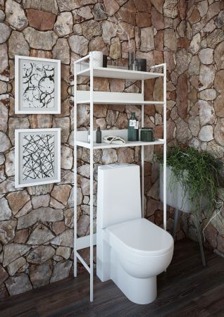 Стеллаж для хранения над сантехникой ПП Белый муар 82613185, артикул 82613185