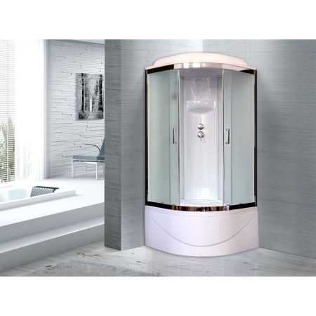 Душевая кабина Royal Bath ВК 100x100 RB100BK6-WC-CH стекло матовое задняя стенка Белая, артикул RB100BK6-WC-CH