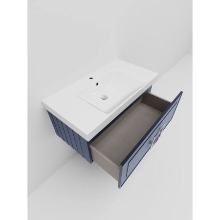 Тумба под раковину подвесная La Fenice Cubo FNC-01-CUB-BG-80, синяя, артикул FNC-01-CUB-BG-80