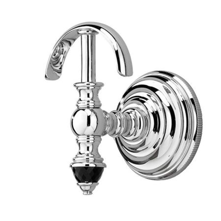 Devon Black Diamond Крючок вешалка, декоративные элементы черного цвета ,цвет крючка хром, артикул BLKD522CR