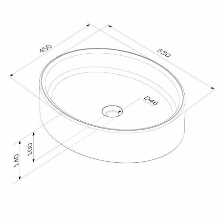M8FWCC20550WG Func Раковина накладная, овал , 55 см, цвет белый глянец