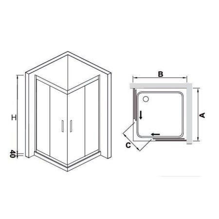 Душевой уголок RGW HO-311 (HO-31 + 2Z-41) (1300x1300, Прозрачное), артикул 030631133-11