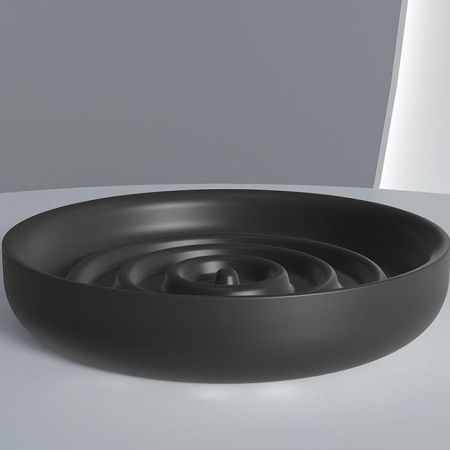 SALINI GOCCE Мыльница Ø120х20 мм., настольная, S-Stone, цвет черный матовый RAL9005, артикул 1902201RF RAL9005