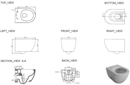Чаша подвесного унитаза Allen Brau Priority Tornado 4.31009.20 белый глянец, артикул 4.31009.20