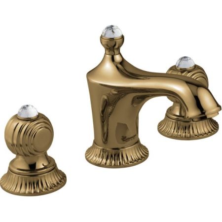 Emmevi The One Cloe, смеситель 98033SW для раковины на 3 отверстия. Металлические ручки + прозрачные кристаллы, цвет бронза