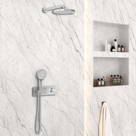 Душевой комплект VSFW-422T2CH встраиваемый, термостатический, 2 режима, хром, артикул VSFW-422T2CH