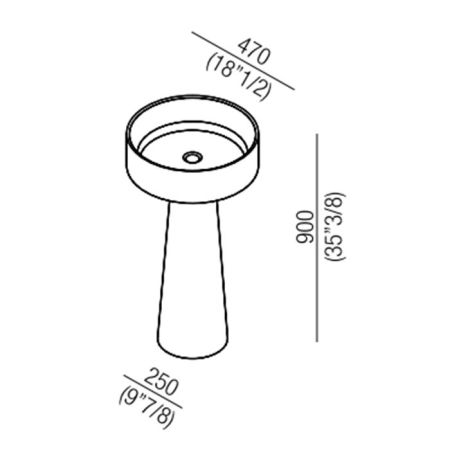 Agape Bjhon Раковина круглая d47 см, с колонной, цвет: белый