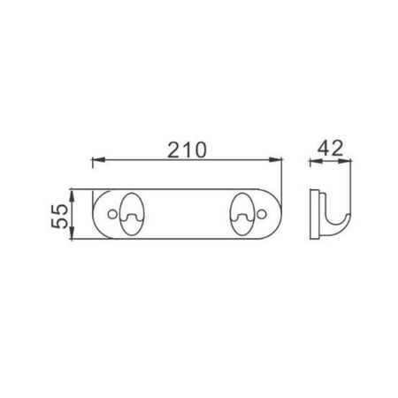 Планка с крючками для полотенец D-Lin D282310, хром
