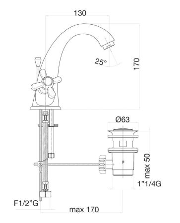 Смеситель для раковины Fiore MARGOT 26CO0623, хром/золото, артикул 26CO0623
